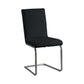 PU Dining Chairs with Chrome Cantilever Frames – Set of 6 – Black