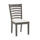 Antique Grey Ladder-Back Dining Chairs – Set of 2 – Cream Seat
