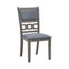 Antique Grey Ladder-Back Dining Chairs – Set of 2 – Dark Grey Seat