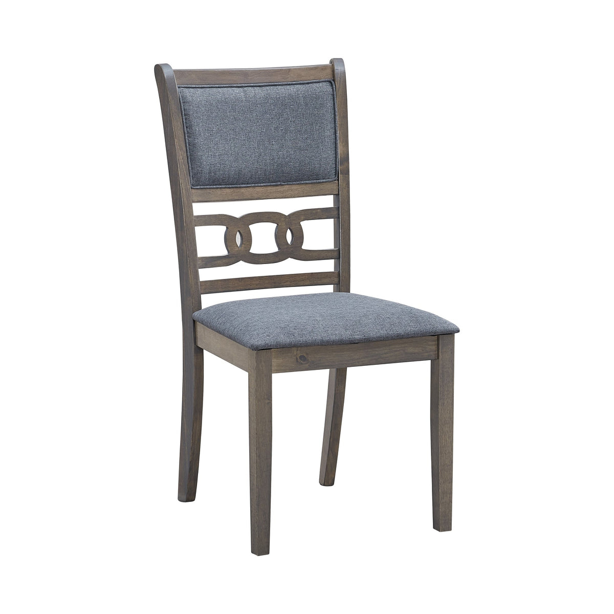 Antique Grey Ladder-Back Dining Chairs – Set of 2 – Dark Grey Seat