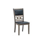 Antique Grey Wood Dining Table with 4 Black PU Chairs – single dining chair