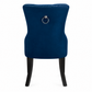 Navy Blue Tufted Velvet Dining Chairs with Nailhead Trim - Set of 2