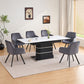 Modern Extendable White Sintered Stone Dining Table with 6 Chairs – Multiple Chair Options – complete dining set