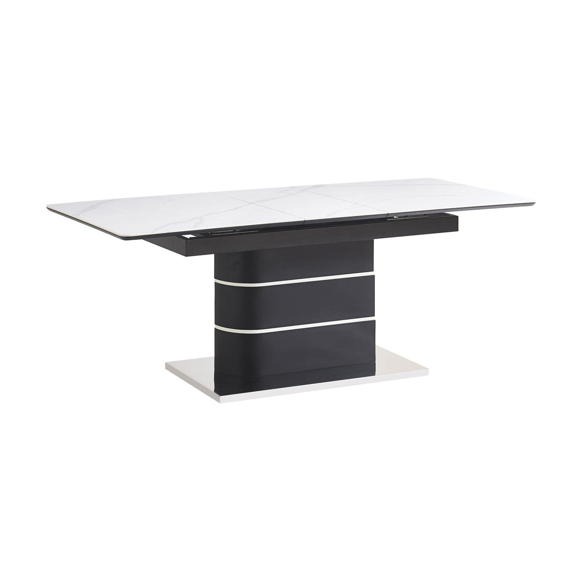 Modern Extendable White Sintered Stone Dining Table with 6 Chairs – Multiple Chair Options – dining table