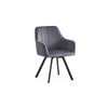 Dark Grey Velvet Swivel Dining Chairs – Set of 2 – single dining chair