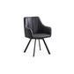 Modern Round Wood Dining Table with 4 Light Grey Velvet Swivel Chairs – single dining chair