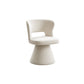 Modern Round Travertine-Look Dining Table with 4 Cream Fabric Swivel Chairs – single dining chair