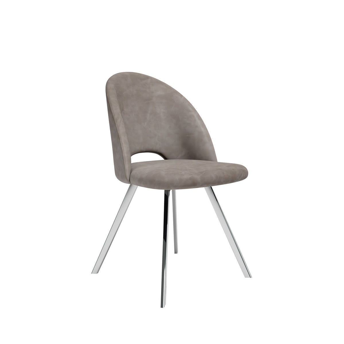 Modern Snow White Sintered Stone Dining Table with 6 Grey PU Chairs – single dining chair