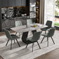 Modern Armani Grey Sintered Stone Dining Table with 6 Grey PU Chairs – complete dining set