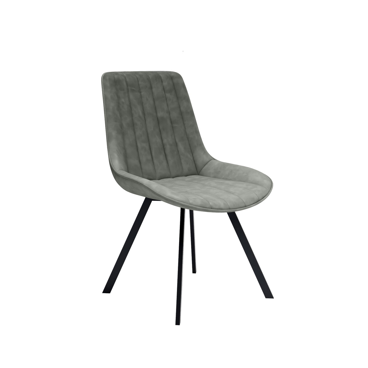 Grey PU Dining Chairs – Set of 2 – single dining chair