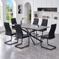 Modern Extendable Grey Marble-Look Dining Table with 6 Chairs – Multiple Chair Options – complete dining set
