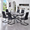 Modern Extendable Grey Marble-Look Dining Table with 6 Chairs – Multiple Chair Options – complete dining set