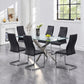 Modern Clear Glass Dining Table with 6 Chairs – Multiple Chair Options – complete dining set