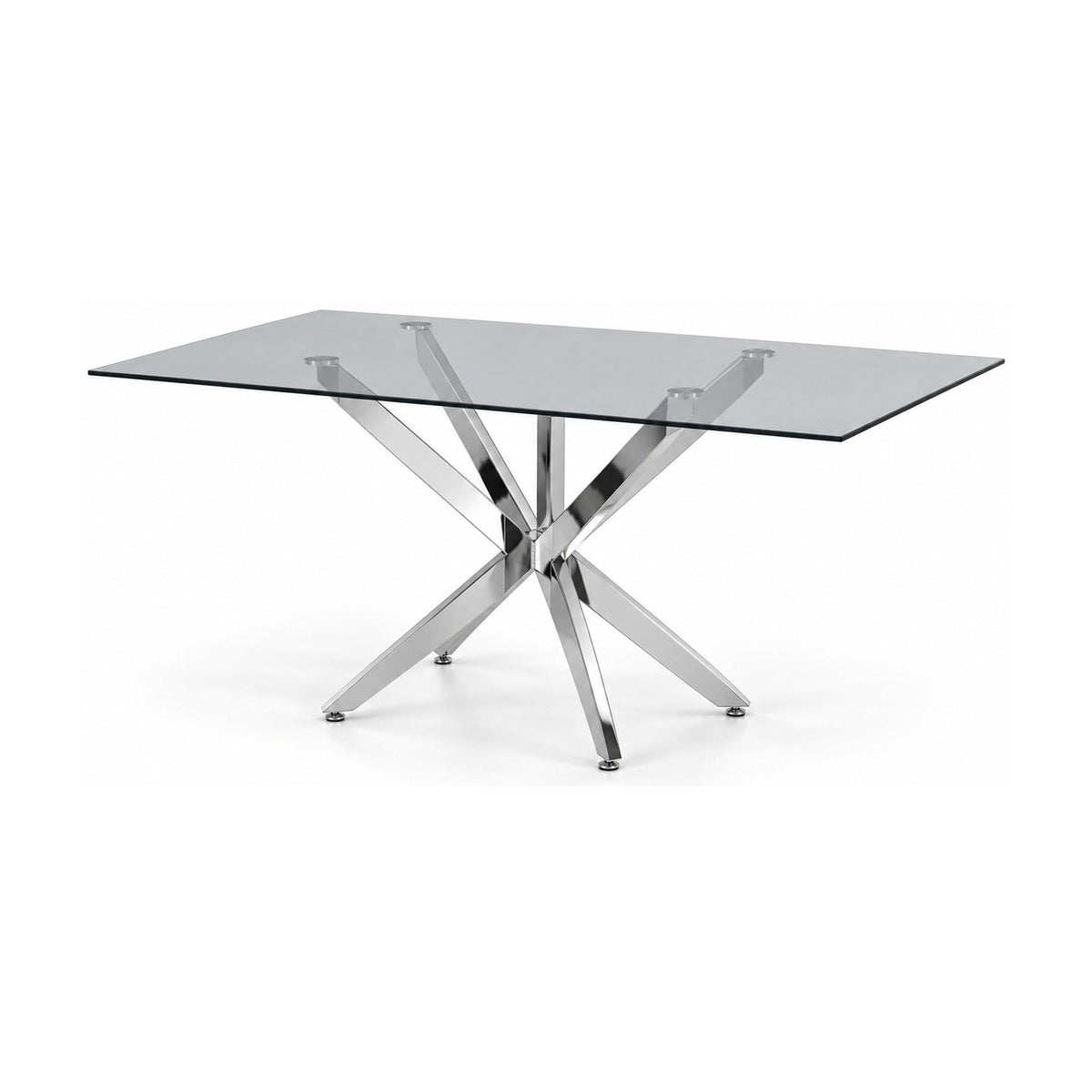 Modern Clear Glass Dining Table with 6 Chairs – Multiple Chair Options – dining table
