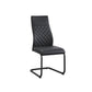 Modern Clear Glass Dining Table with 6 Black PU Diamond-Stitched Chairs – single dining chair