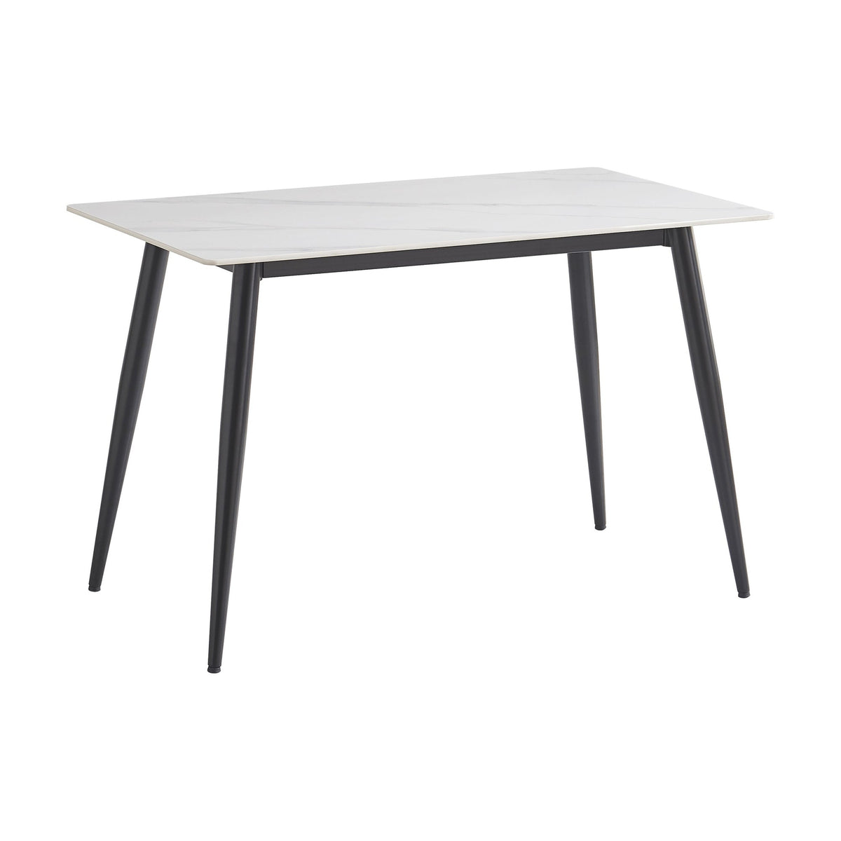 Modern Snow White Sintered Stone Dining Table with 4 Chairs – Multiple Chair Options – dining table