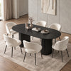 Modern Oval Midnight Black Dining Table with 6 Chairs – Multiple Chair Options – complete dining set