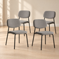 Grey Textured Fabric Dining Chairs – Set of 4