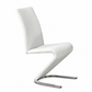 Z-Shaped Faux-Leather Dining Chairs with Chrome Frames - Set of 2