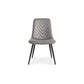Modern Extendable White Marble-Look Sintered Stone Dining Table with 6 Grey Velvet Chairs – single dining chair