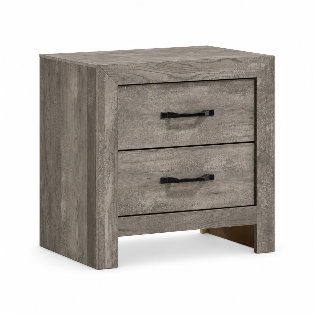 Charlotte Collection Driftwood Grey LED Platform Bedroom Set with USB Charging