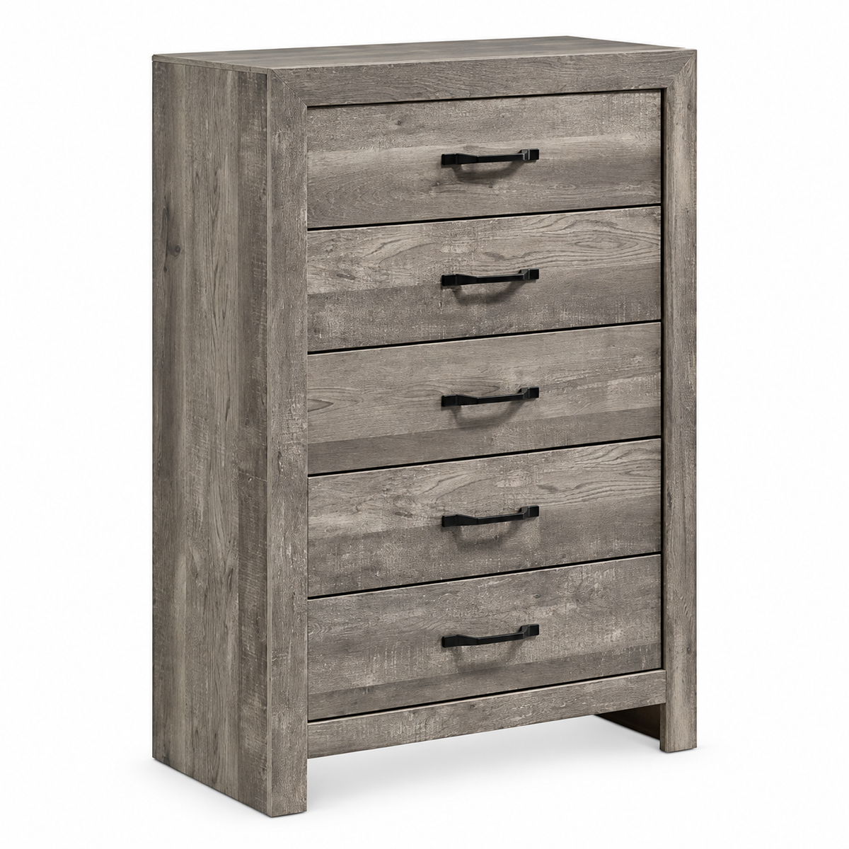 Charlotte Collection Driftwood Grey LED Platform Bedroom Set with USB Charging