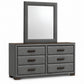 Dylan Grey dresser and mirror on a clean white background