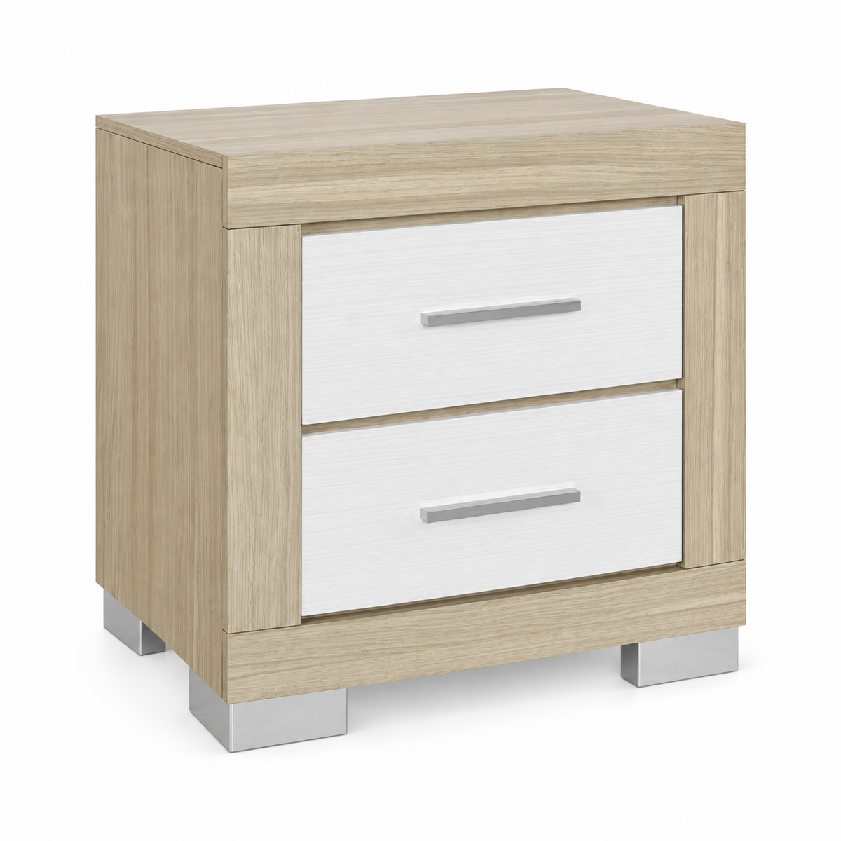 Emma Collection Nightstand – Black/Grey or Natural/White