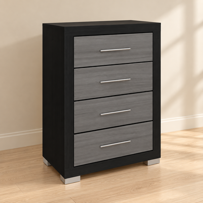 Emma Collection Bedroom Chest – Black/Grey or Natural/White