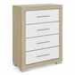 Emma Collection Bedroom Chest – Black/Grey or Natural/White