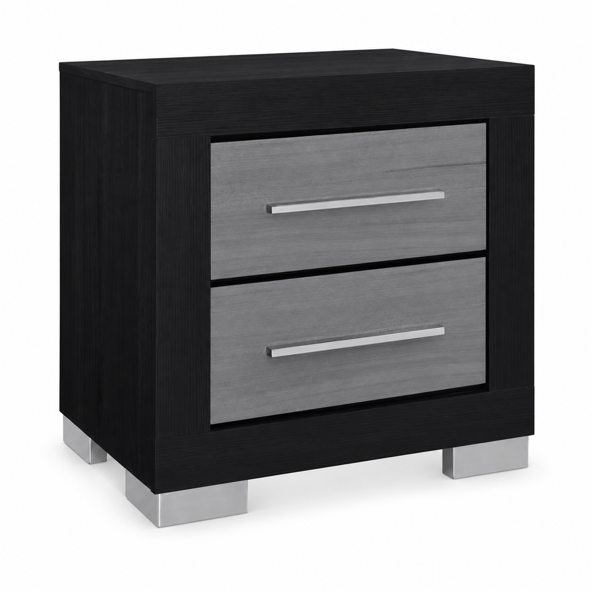 Emma Collection Nightstand – Black/Grey or Natural/White