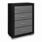 Emma Collection Bedroom Chest – Black/Grey or Natural/White