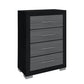 Emma Collection LED Storage Platform Complete Bedroom Set with USB-C Charging – Black/Grey or Natural/White