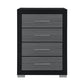 Emma Collection LED Storage Platform Complete Bedroom Set with USB-C Charging – Black/Grey or Natural/White