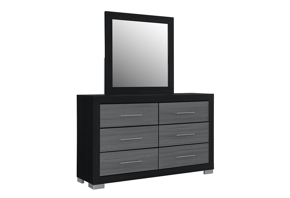 Emma Collection LED Storage Platform Complete Bedroom Set with USB-C Charging – Black/Grey or Natural/White
