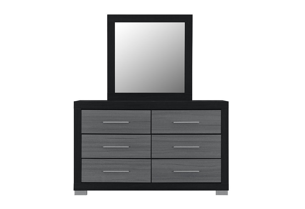 Emma Collection LED Storage Platform Complete Bedroom Set with USB-C Charging – Black/Grey or Natural/White