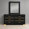 Chloe Black & Gold dresser and mirror in a bedroom lifestyle setting