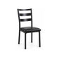 Modern 5-Piece Wood Dining Set with Black PU Chairs & Black Steel Legs – single dining chair