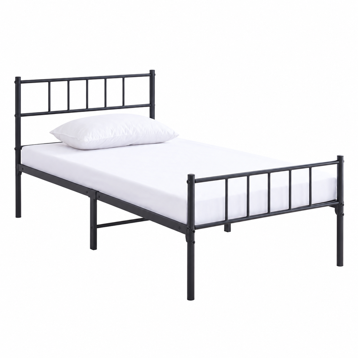 Black Steel Single Platform Bed Frame — clean product view