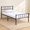 Black Steel Single Platform Bed Frame
