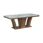Rustic Brown Faux Marble Dining Table with 6 Chairs – dining table