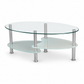 Clear & Frosted Glass Coffee Table with Chrome Legs
