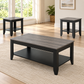 Espresso 3-Piece Coffee & End Table Set with Reclaimed Wood-Look Tops