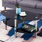 Marble-Look Glass Coffee Table with Chrome Legs