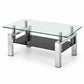 Clear & Black Tempered Glass 3-Piece Coffee & End Table Set — complete uncropped coffee table