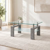 Grey faux marble Coffee Table in a minimal living room