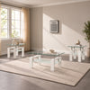 Glossy white 3-Piece Coffee & End Table Set
