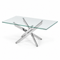 Contemporary Glass 3-Piece Coffee & End Table Set with Stainless Steel Legs