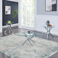3-Piece Clear Glass Coffee & End Table Set with Chrome Cross Bases