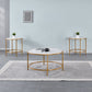 White faux marble and gold 3-Piece Coffee & End Table Set